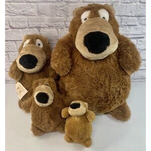 Vintage 1986 Travels With Farley Comic Strip Lot of 4 Plush Bears by Phil Frank